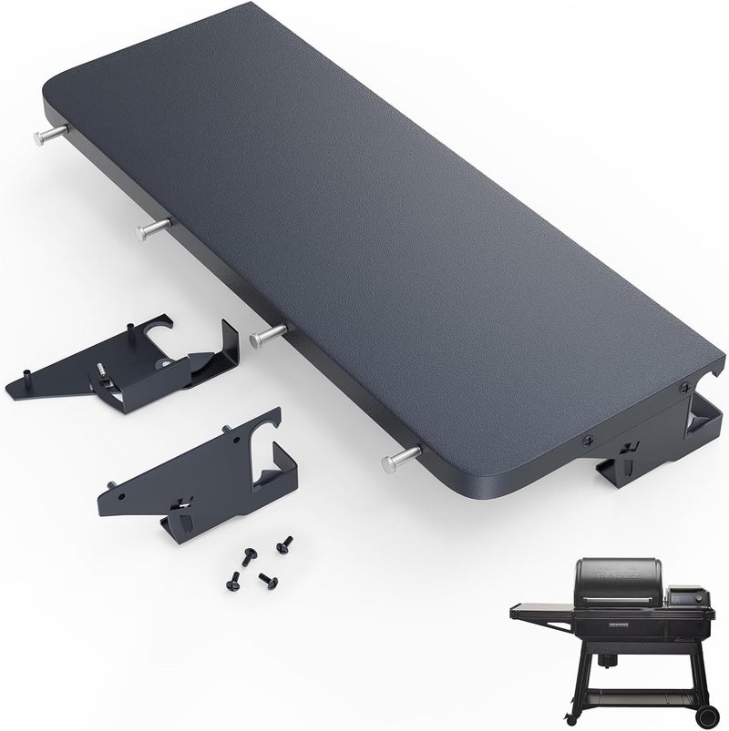 BBQ-PLUS Front Shelf for Traeger Woodridge, Side Table Replacement Parts for All P.A.L. Traeger Pellet Grills BAC762, Durable Metal Grill P.A.L. Pop-and-Lock Accessory for Food Prep & Storage - Image 1